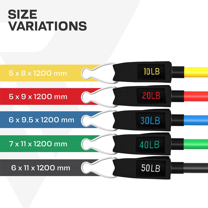 RDX Sports Store RDX L2 4-in-1 Resistances Tubes Pro Set 10-50lbs For Home Gym Workout - Image 3