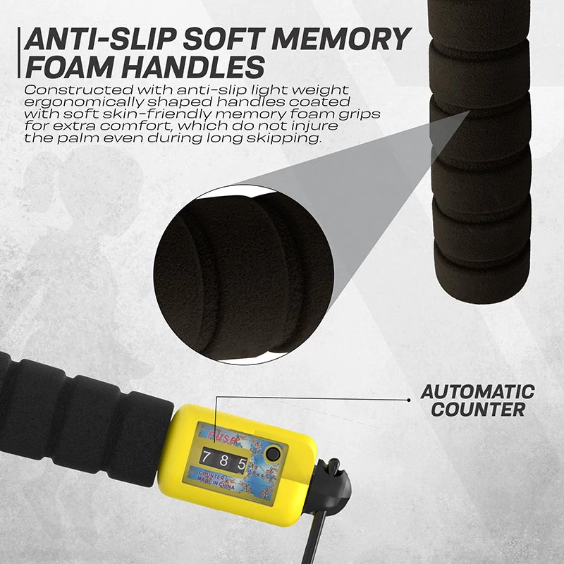 RDX Sports Store RDX FP Kids 10.3ft Adjustable Skipping Rope With Counter - Image 6