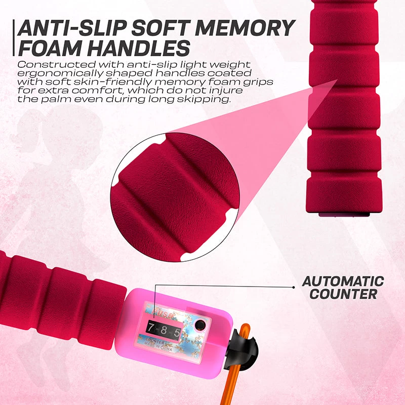 RDX Sports Store RDX FP Kids 10.3ft Adjustable Skipping Rope With Counter - Image 17