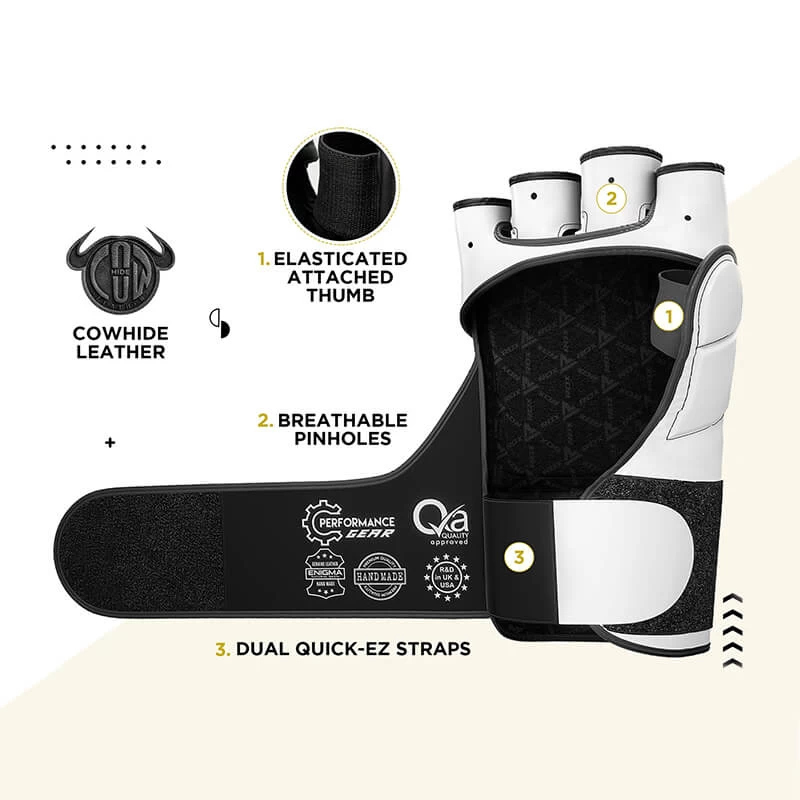 RDX Sports Store RDX T9 Hearse Leather MMA Gloves - Image 6