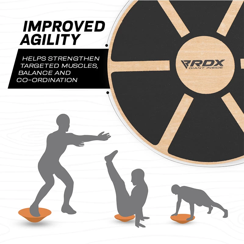 RDX Sports Store RDX W1 Wooden Wobble Round Balance Board - Image 5