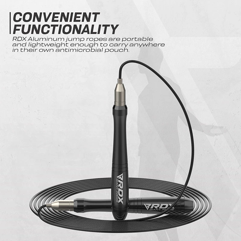 RDX Sports Store RDX W2 Adjustable 10.3ft Skipping Rope With Non-Slip Aluminum Handles - Image 3