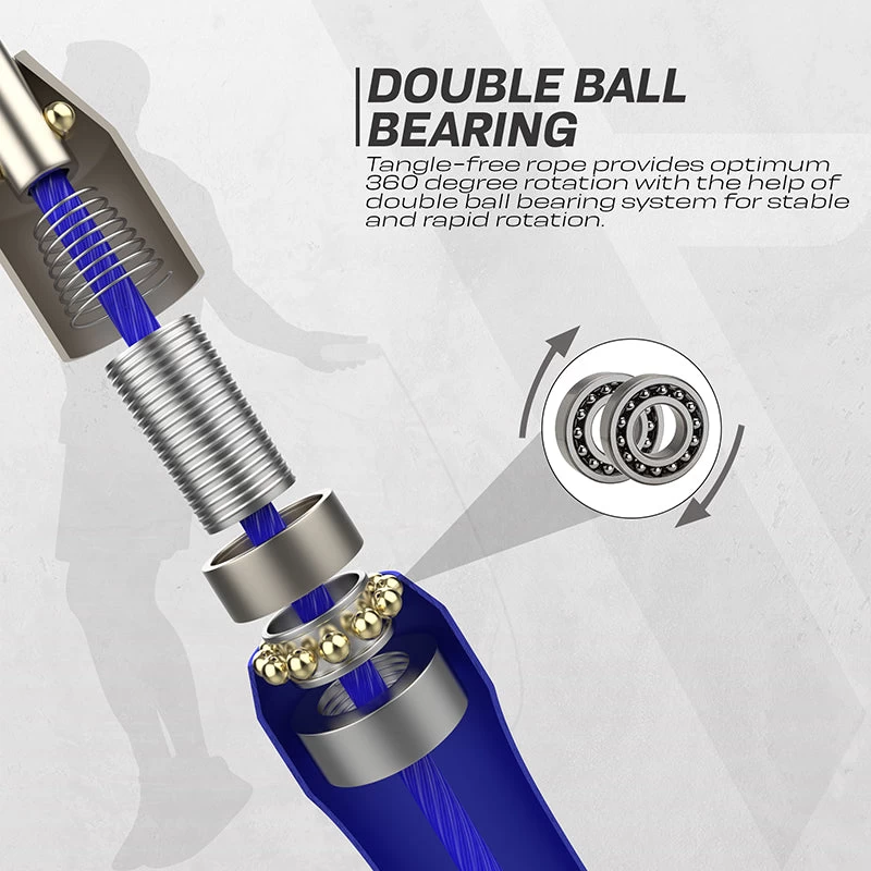 RDX Sports Store RDX W2 Adjustable 10.3ft Skipping Rope With Non-Slip Aluminum Handles - Image 7