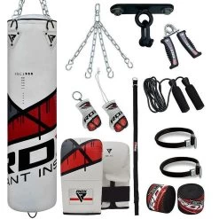 RDX Sports Store RDX F7R 4ft / 5ft 13-in-1 4ft / 5ftHeavy Boxing Punch Bag & Mitts Set
