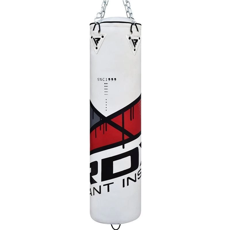 RDX Sports Store RDX F7 4ft / 5ft 3-in-1 Ego White / Red Training Punch Bag With Mitts Set - Image 3