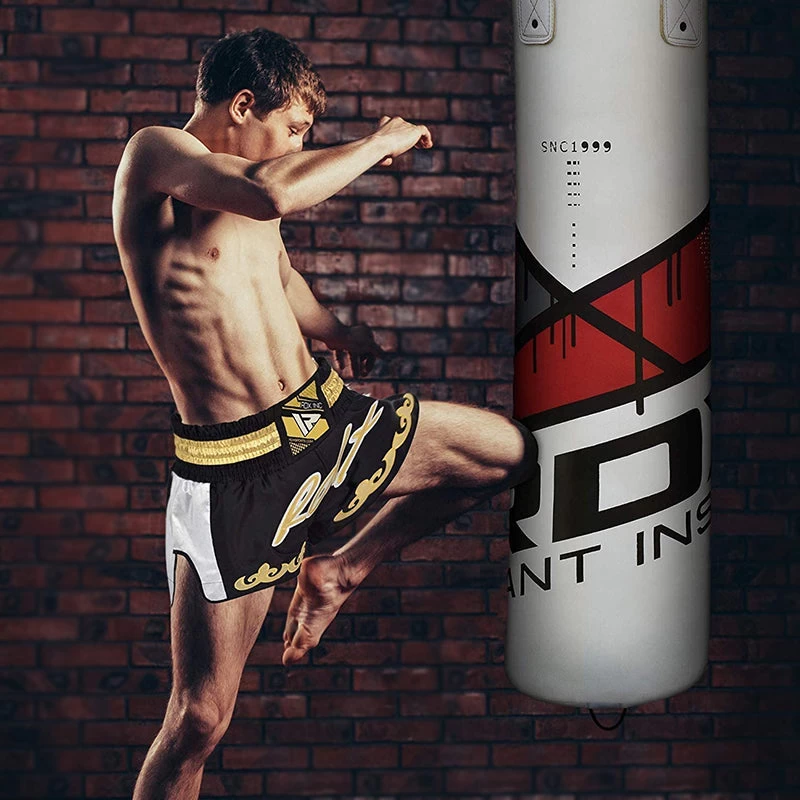 RDX Sports Store RDX F7 4ft / 5ft 3-in-1 Ego White / Red Training Punch Bag With Mitts Set - Image 2