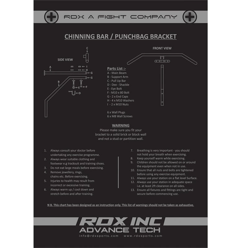 RDX Sports Store RDX X1 Wall Bracket With Pull Up Bar - Image 9
