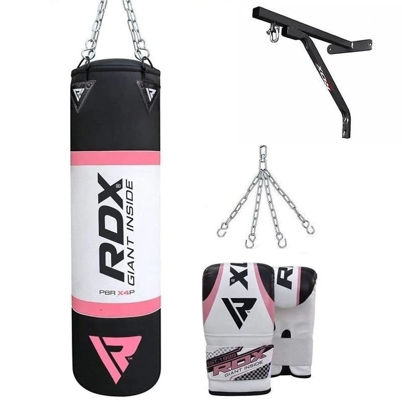 RDX Sports Store RDX X4 4ft 4-in-1 Punch Bag With Gloves & Wall Bracket Unfilled Set