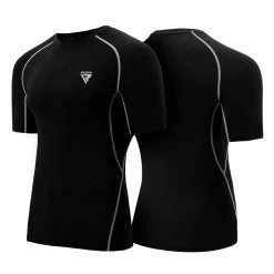 RDX Sports Store RDX X5 Short Sleeve Black Rash Guard