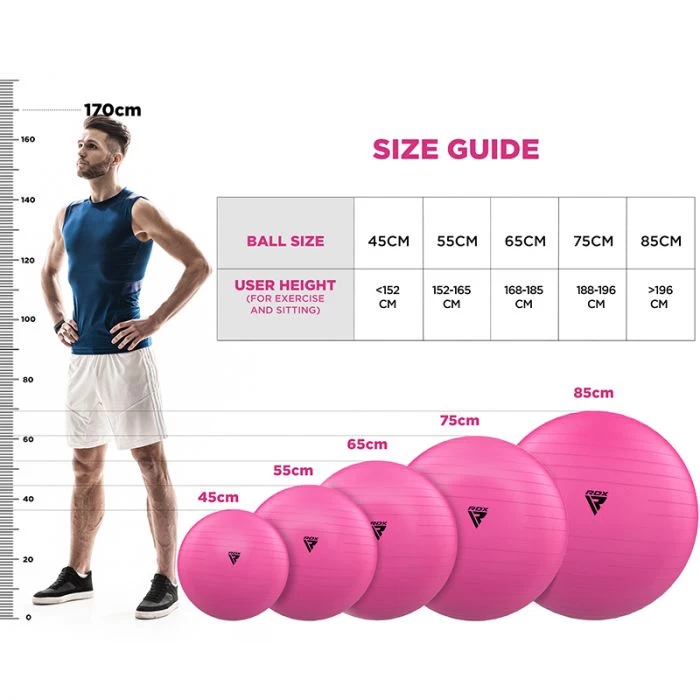 RDX Sports Store RDX B1 Inflatable Anti-Slip Yoga Ball With Portable Foot Air Pump - Image 12