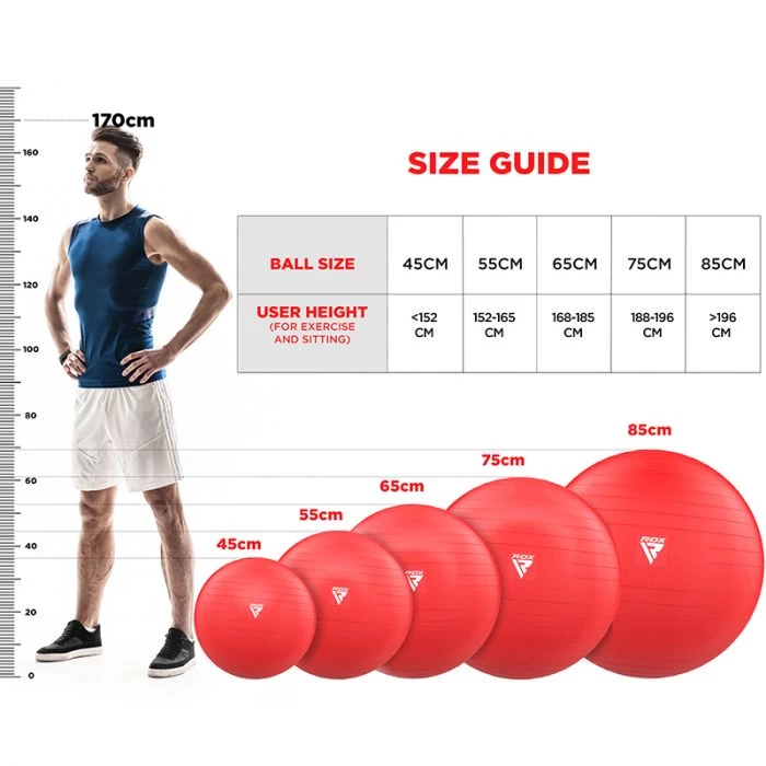 RDX Sports Store RDX B1 Inflatable Anti-Slip Yoga Ball With Portable Foot Air Pump - Image 9